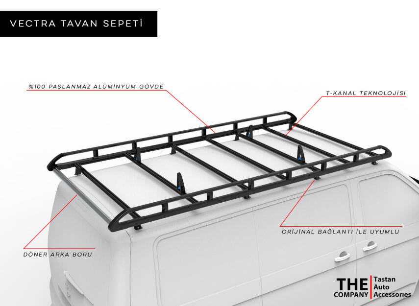 VECTRA TAVAN SEPETİ - Ford Custom 2012-2023 Kısa Kasa - 1